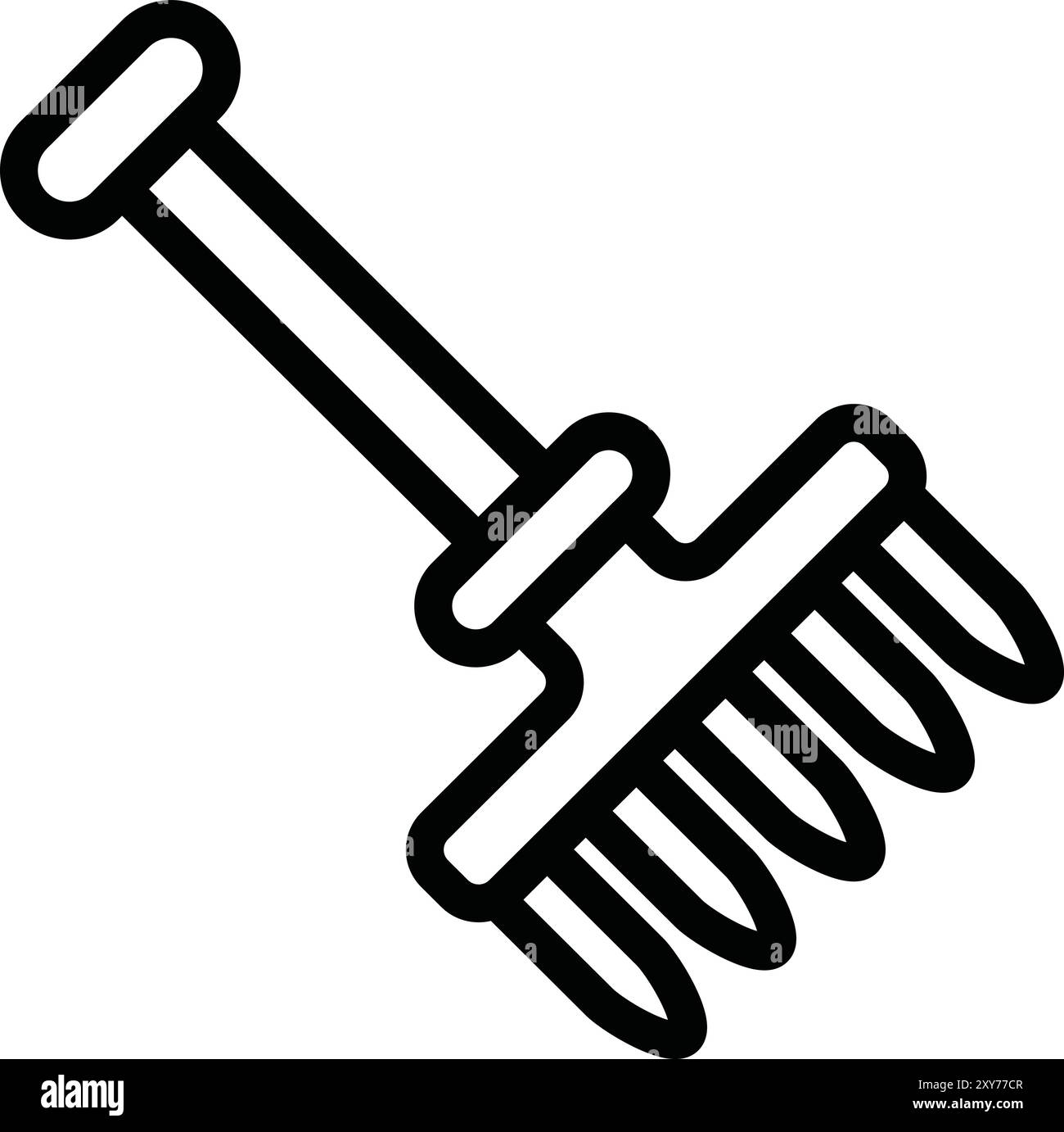 Rake icon simple thin Stock Vector Images - Alamy