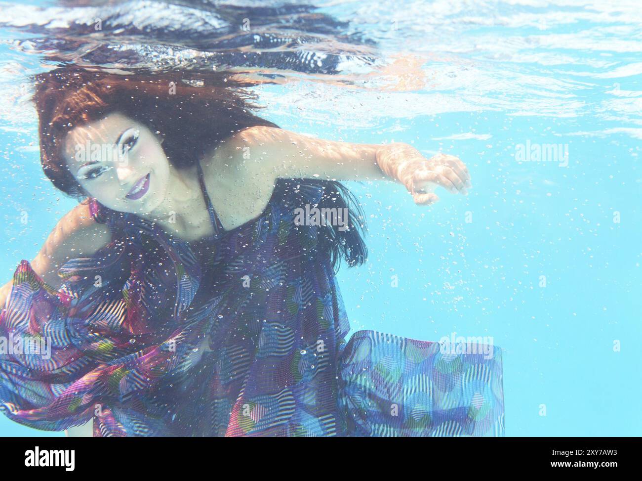 Underwater woman close up portrait in swimming pool Stock Photo - Alamy