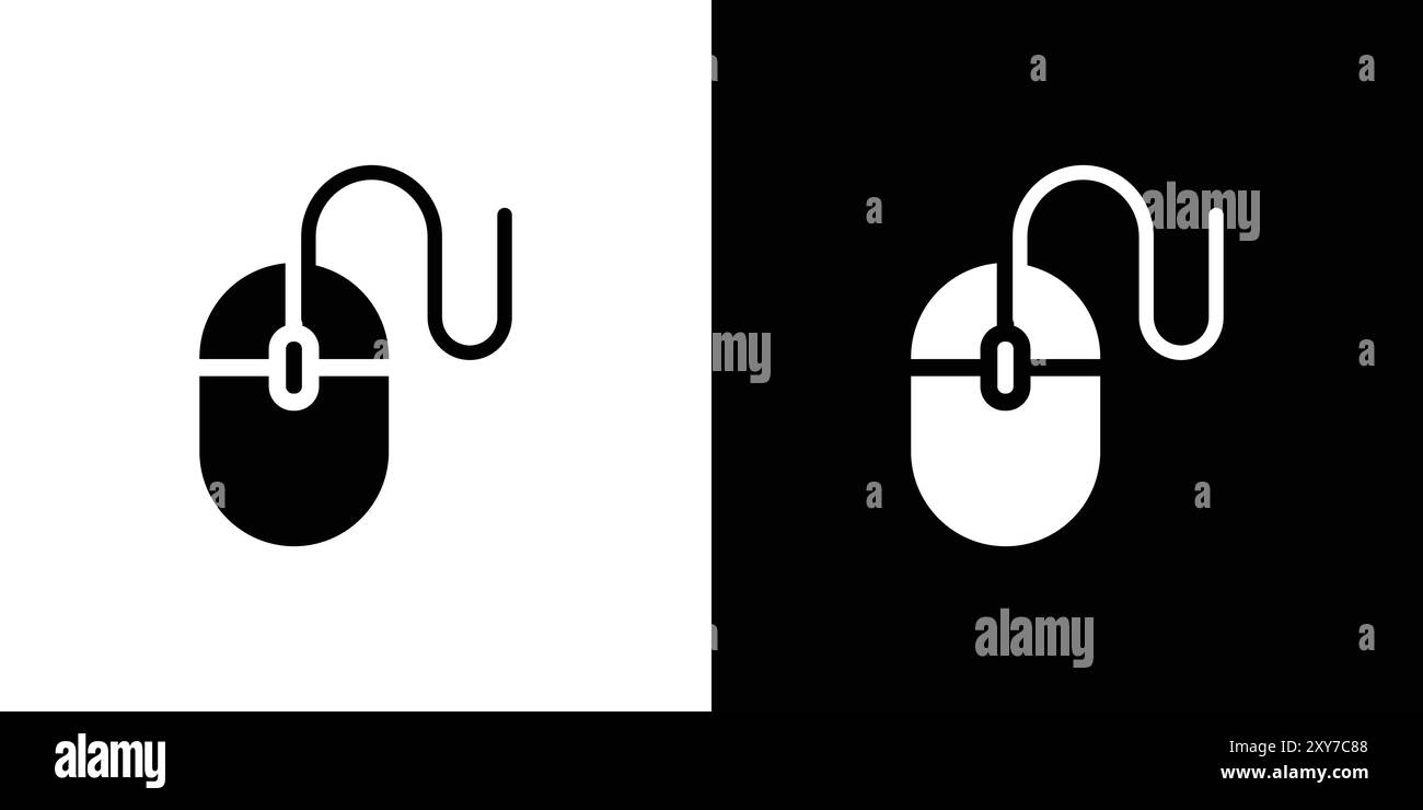 Mouse icon set in black and white color. simple flat vector Stock ...