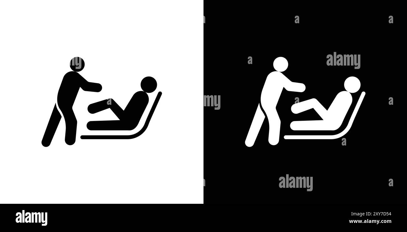 Physiotherapy icon set in black and white color. simple flat vector ...