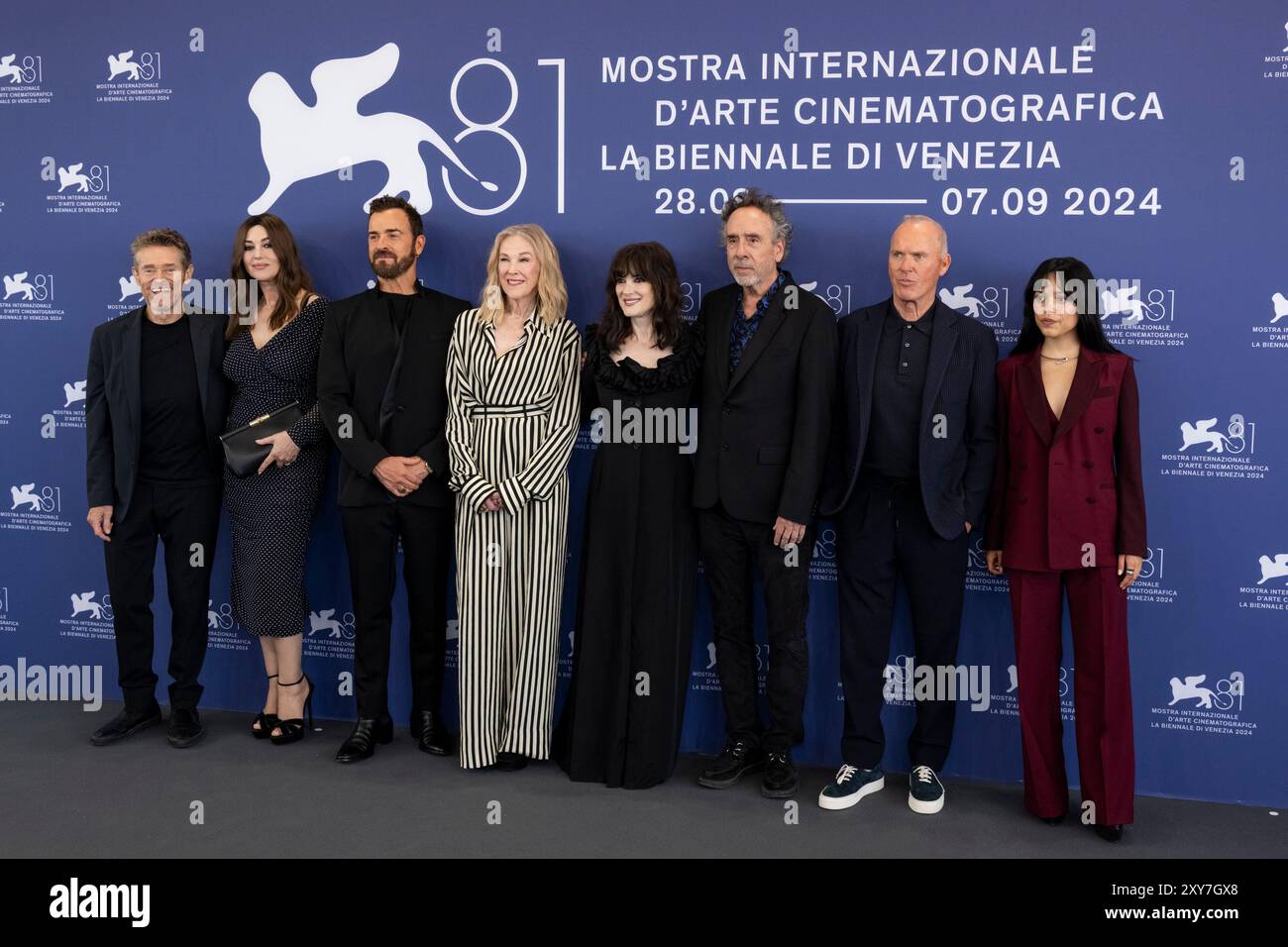Italy 28th Aug 2024 Willem Dafoe Monica Bellucci Justin Theroux Italy 28th aug 2024 willem dafoe monica bellucci justin theroux