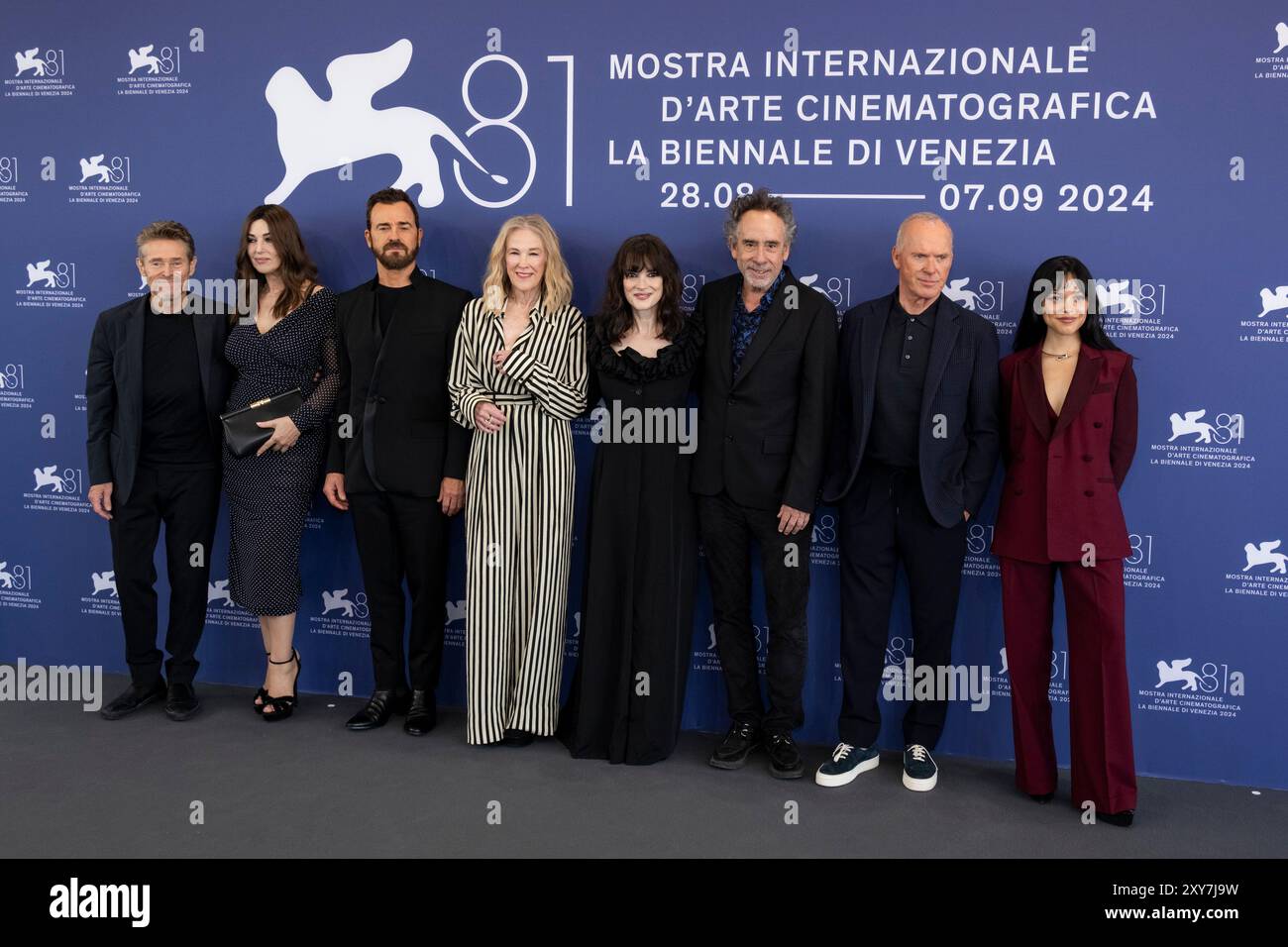Italy 28th Aug 2024 Willem Dafoe Monica Bellucci Justin Theroux Italy 28th aug 2024 willem dafoe monica bellucci justin theroux