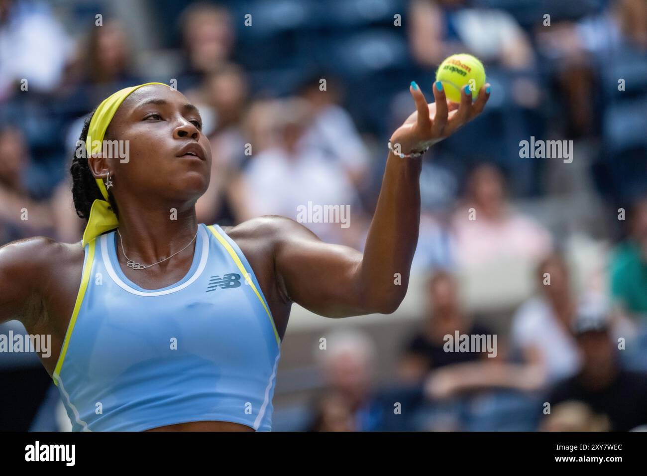 Coco Gauff (USA) competes in round 1 of the 2024 US Open Tennis. Stock Photo