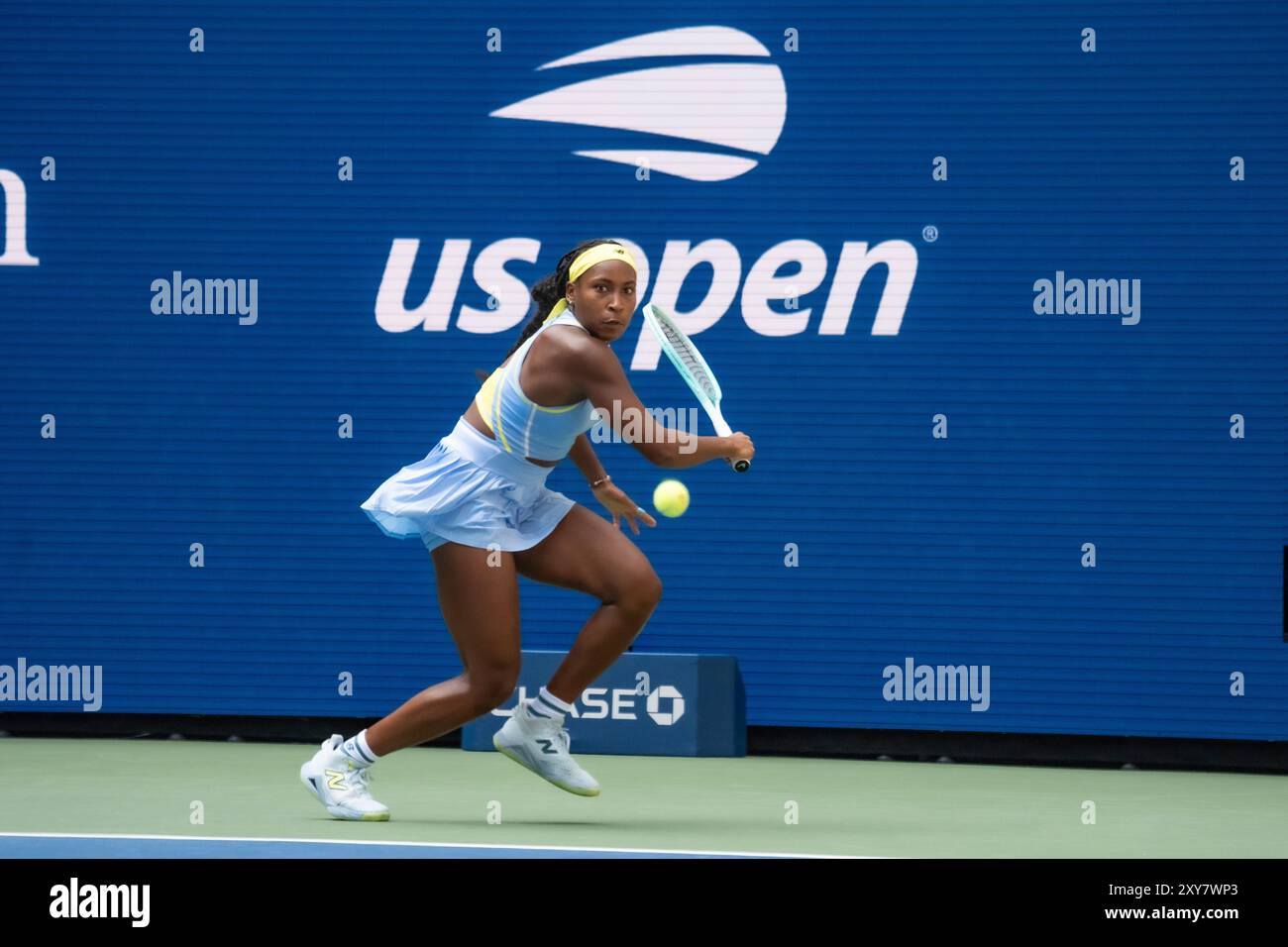 Coco Gauff (USA) competes in round 1 of the 2024 US Open Tennis. Stock Photo
