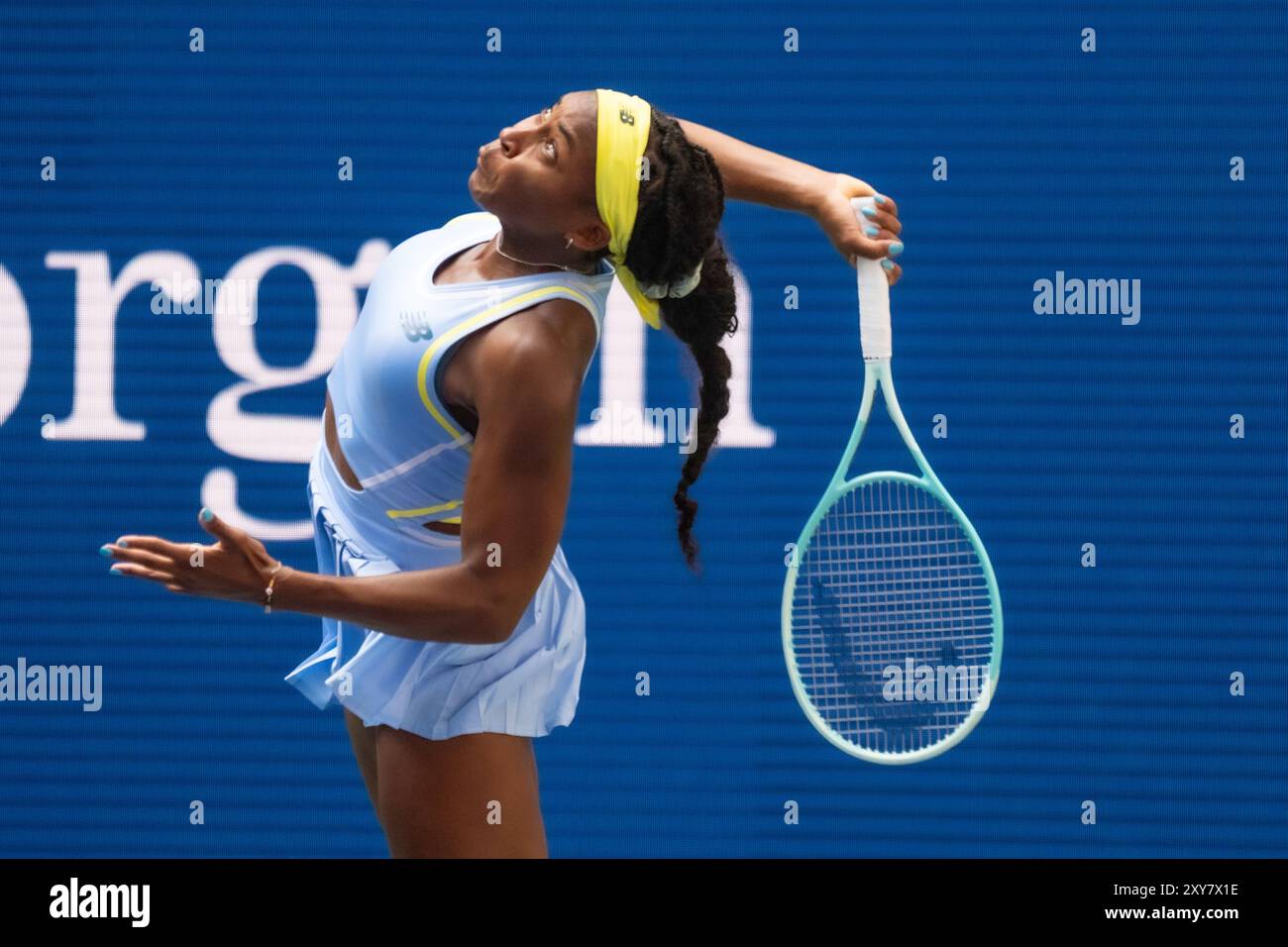 Coco Gauff (USA) competes in round 1 of the 2024 US Open Tennis. Stock Photo