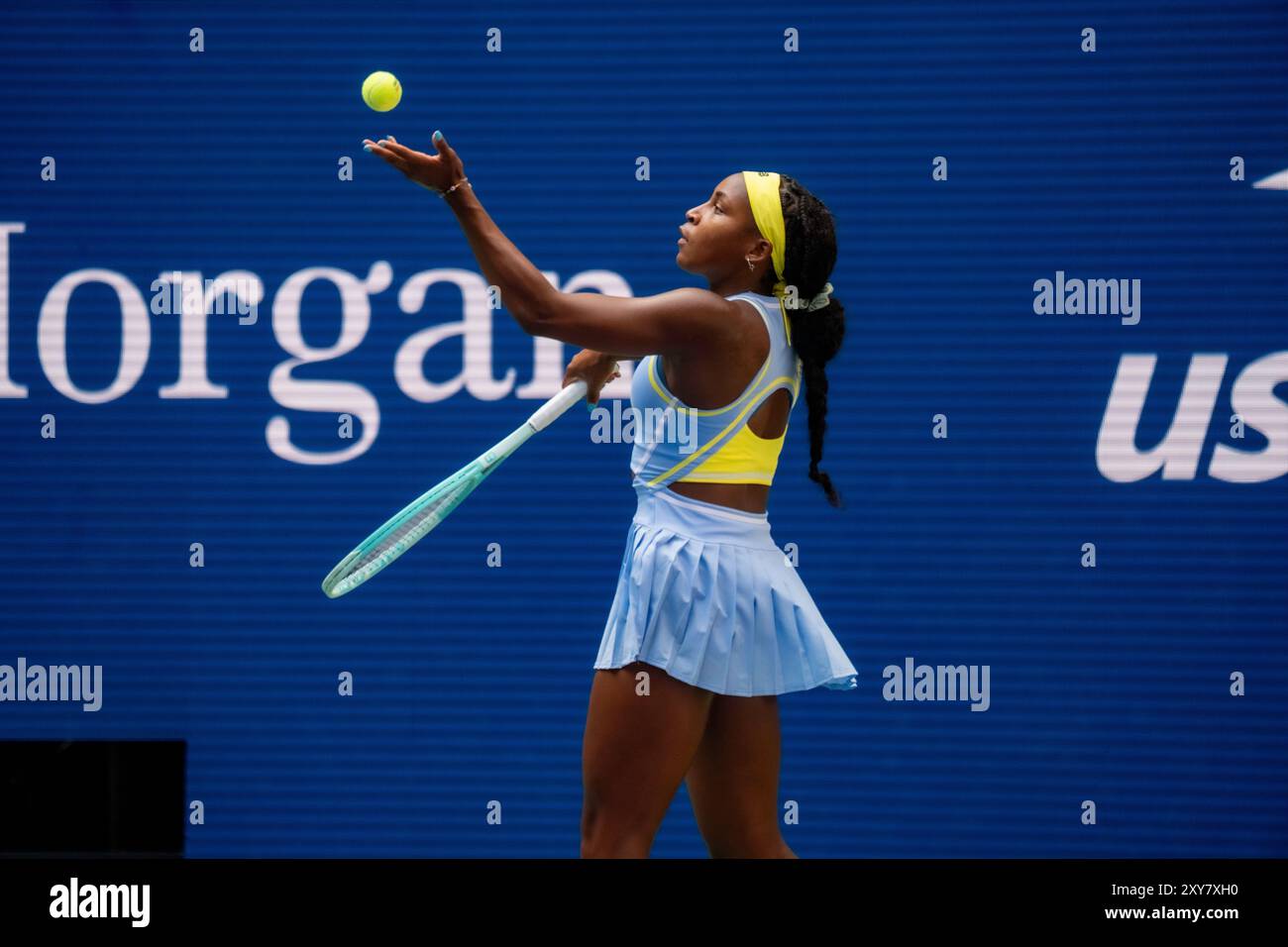 Coco Gauff (USA) competes in round 1 of the 2024 US Open Tennis. Stock Photo