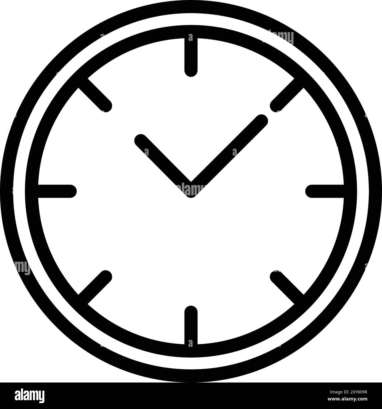 Simple clock icon illustration Black and White Stock Photos & Images ...