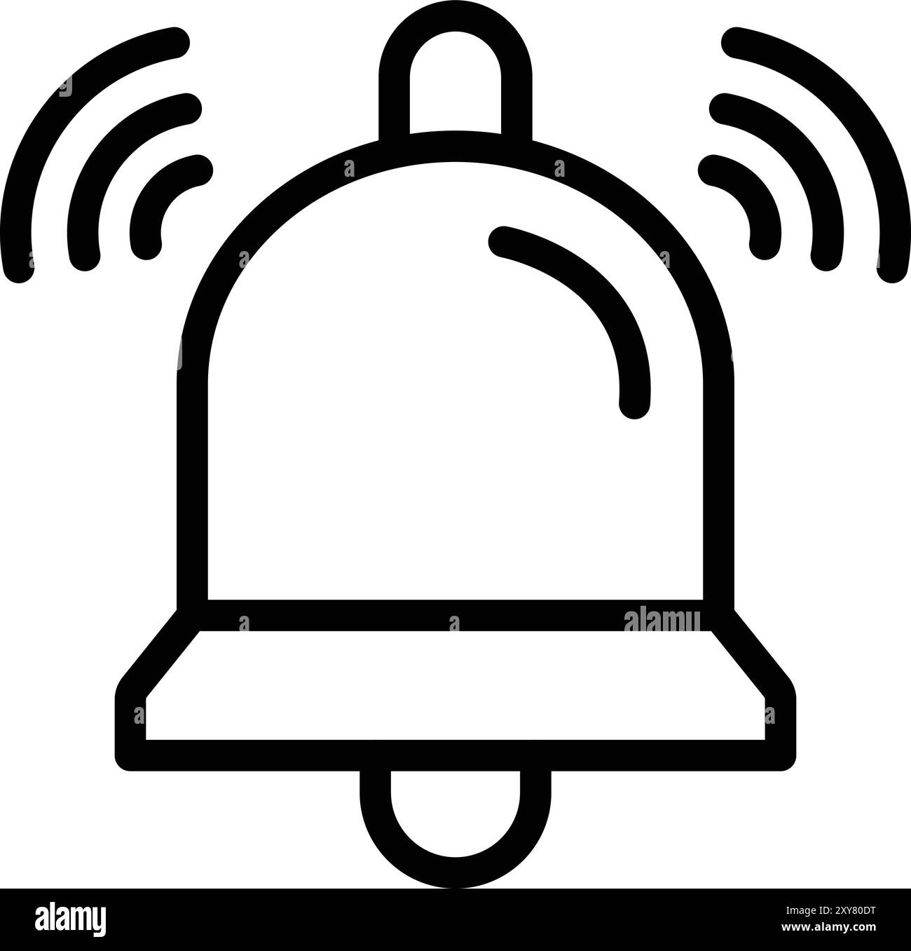 Simple notification bell Black and White Stock Photos & Images - Alamy
