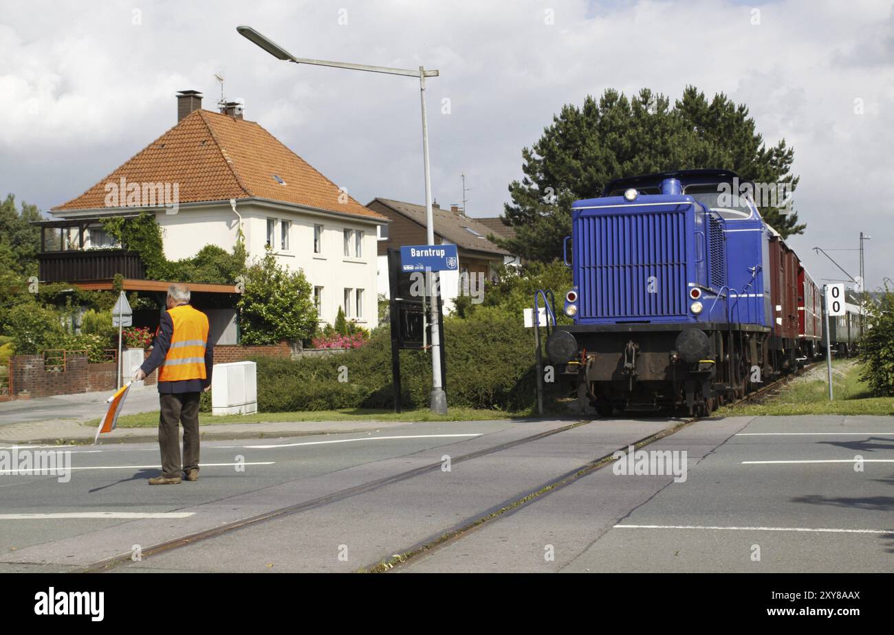 Old diesel locomotive of the Lippe regional railway Stock Photo