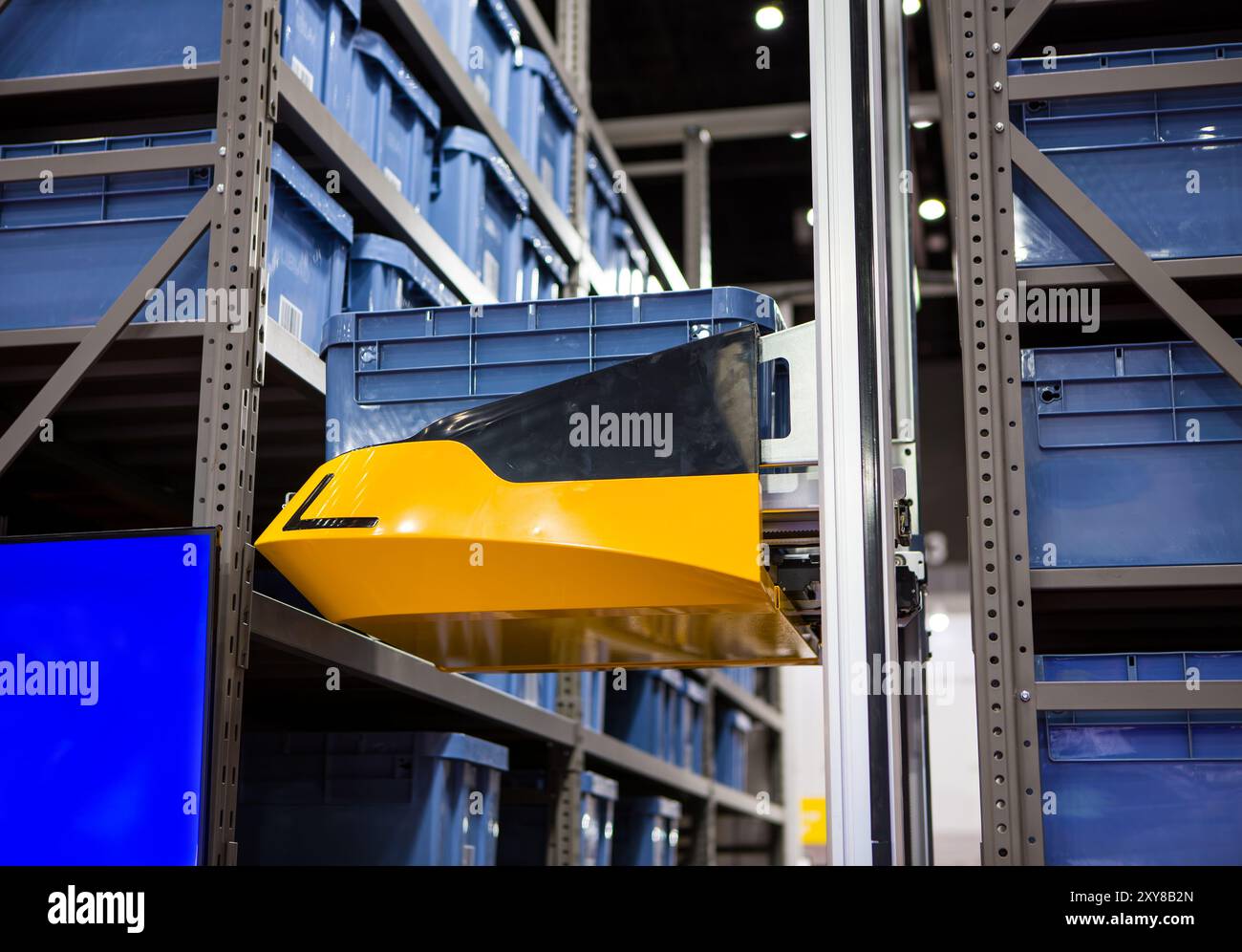 Autonomous robot picking materials from multi-layer rack in modern ...