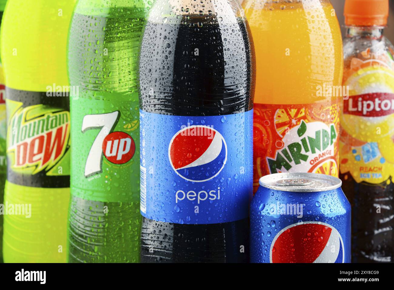 Flagship products of Pepsico, American multinational food, snack and beverage corporation headquartered in Purchase, New York Stock Photo