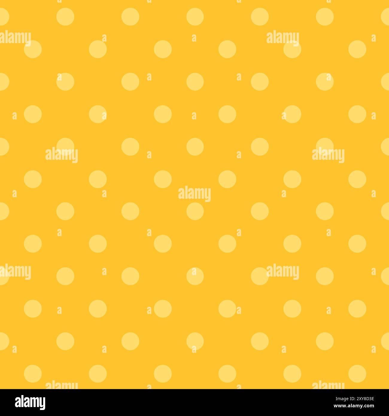 Polka Dot pattern, seamless texture yellow background Stock Vector