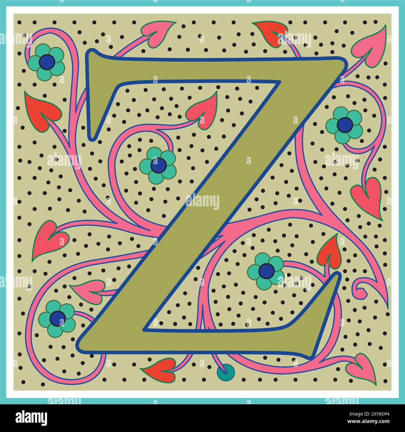 Art Nabel Initial Caps Font Capital Letter Z vector design illustration ...