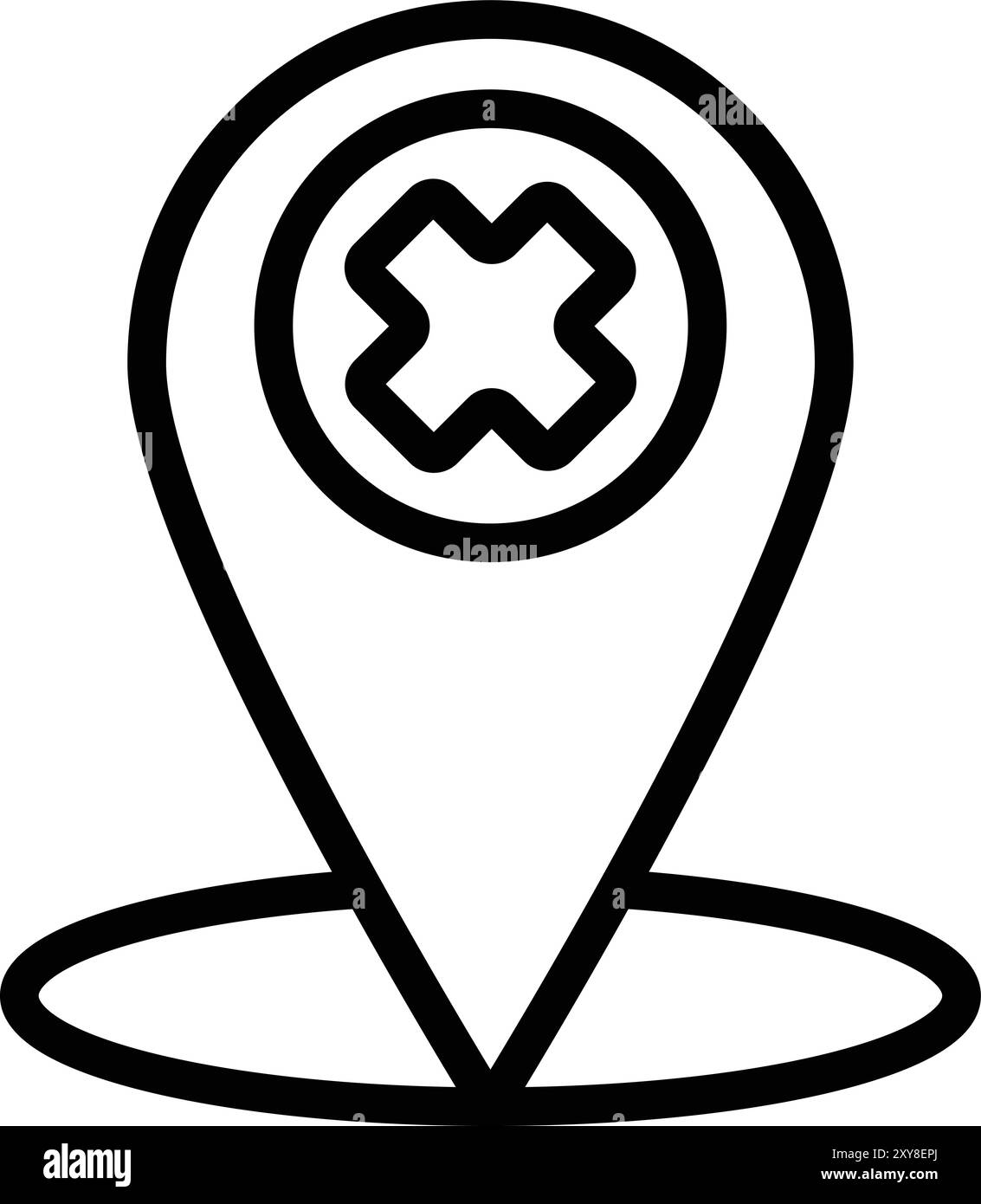 Cancel location Vector Icon Design Illustration Stock Vector