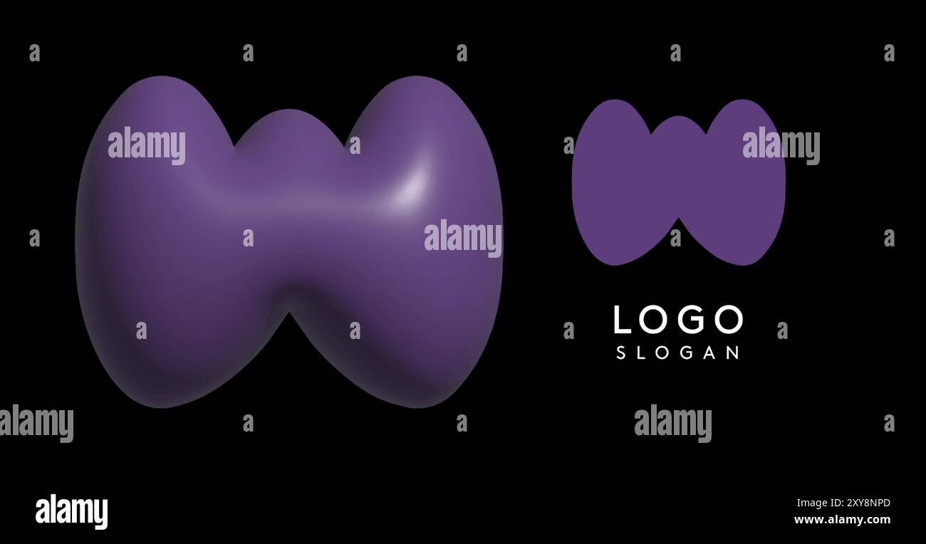 Inflatable letter W appealing 3D logo, glossy shiny bubble logotype for ...