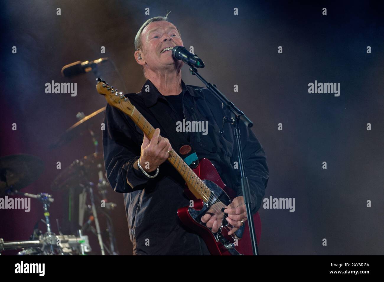 UB40 featuring Ali Campbell performs on the main stage at CarFest at Laverstoke Park Farm on 25 August 2024.  Overton, Hampshire.  Credit: Michael Pal Stock Photo