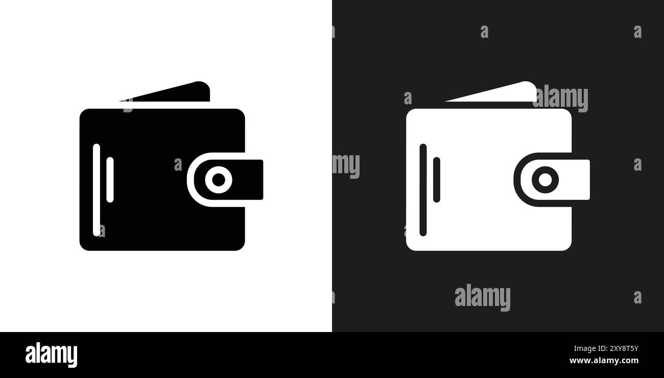 Wallet icon logo sign vector outline in black and white color Stock Vector