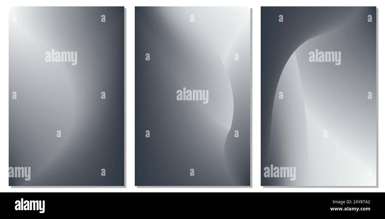 Light Gray tone mesh gradient abstract soft blur background collection Stock Vector