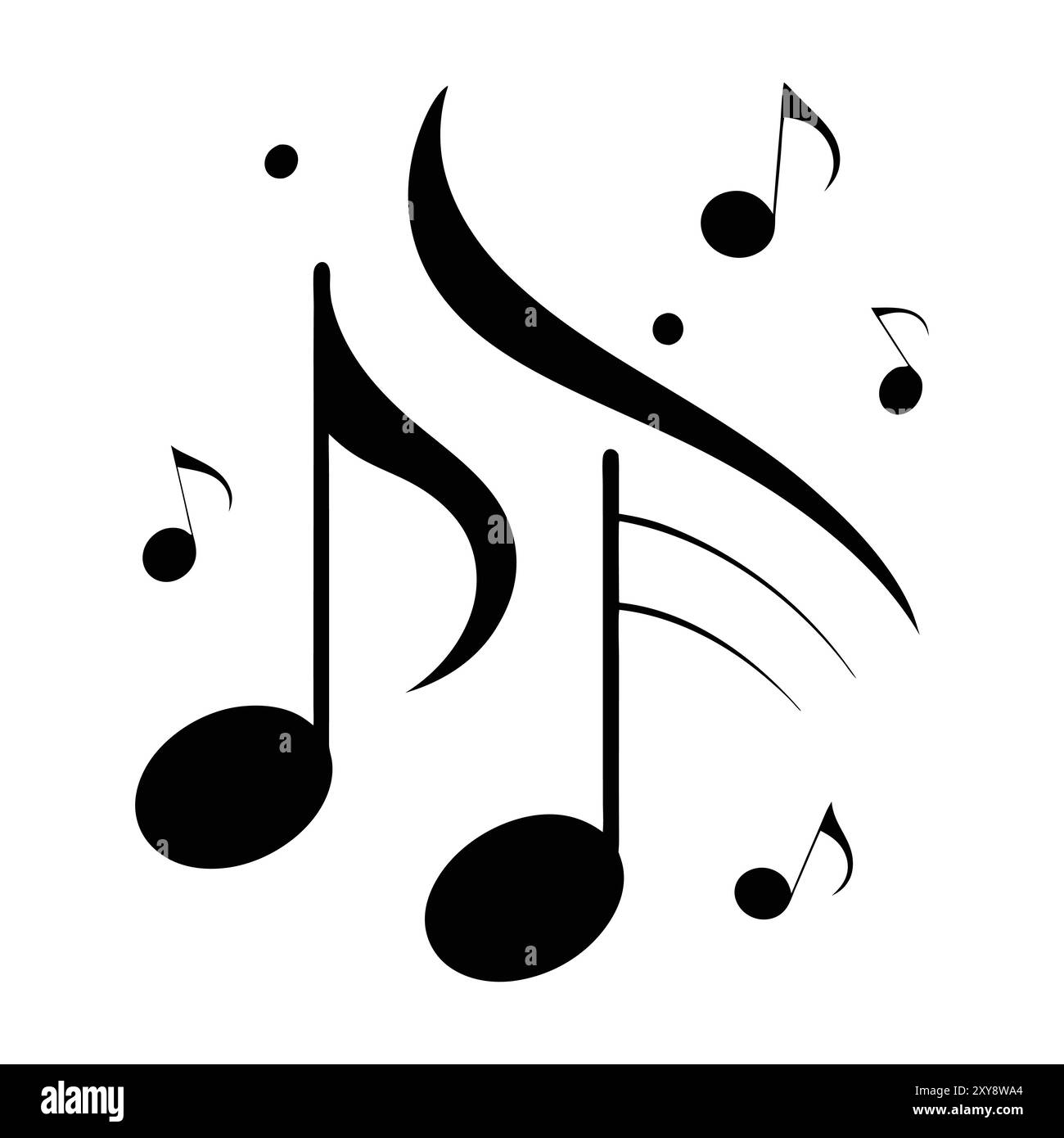 Musical background with notes. Flying music notes. Song notation in ...