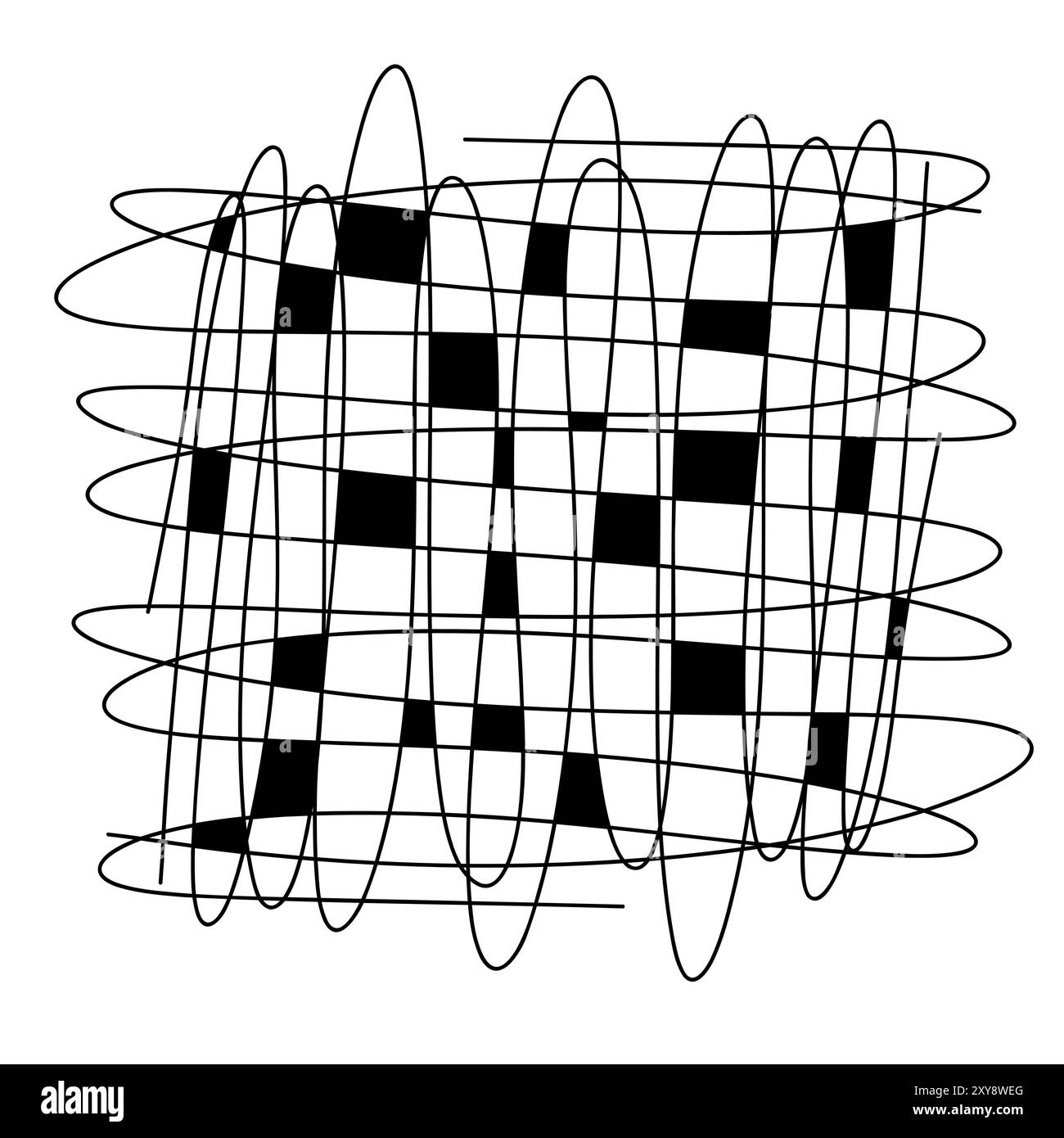 Weg.de Pattern Abstract black and white pattern with checkered squares and wavy lines ...