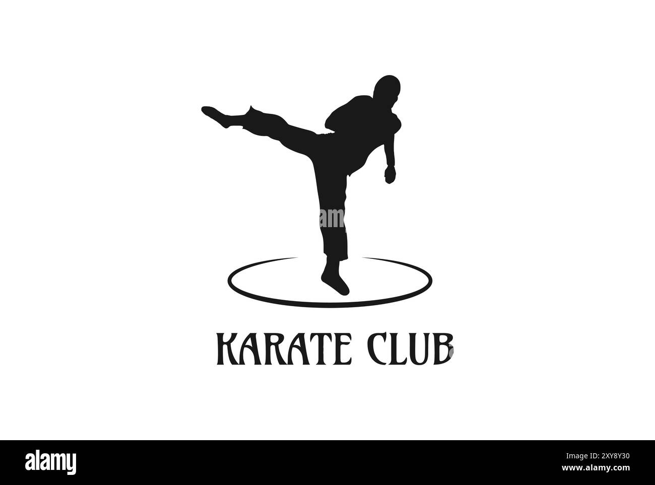Man Male Kick Silhouette for Karate Judo Taekwondo Sport Club ...