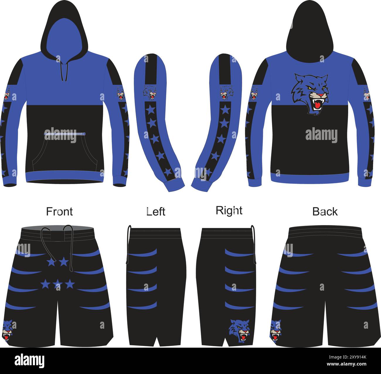 Sportswear Hoodie Design Template Set Of Sportswear Vector