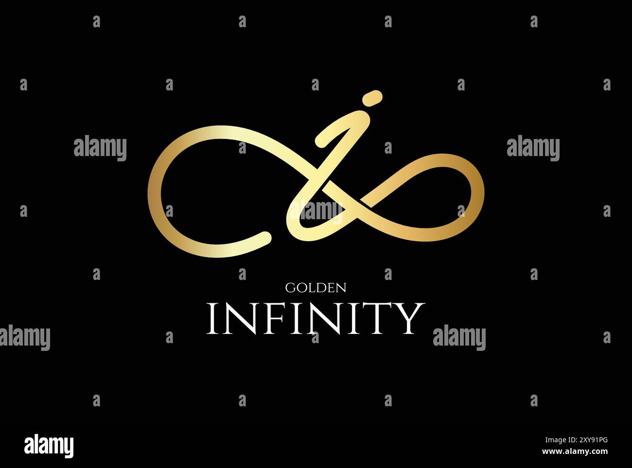 Golden infinity symbol shape eternity Stock Vector Images - Alamy