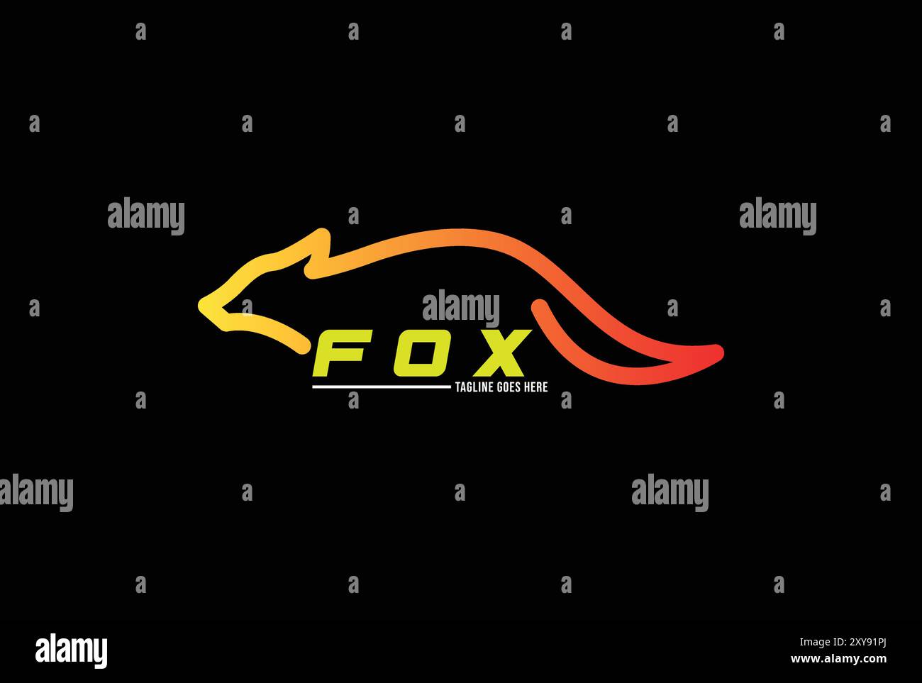 Simple Minimalist Fox Line Logo Vector Icon Illustration Stock Vector