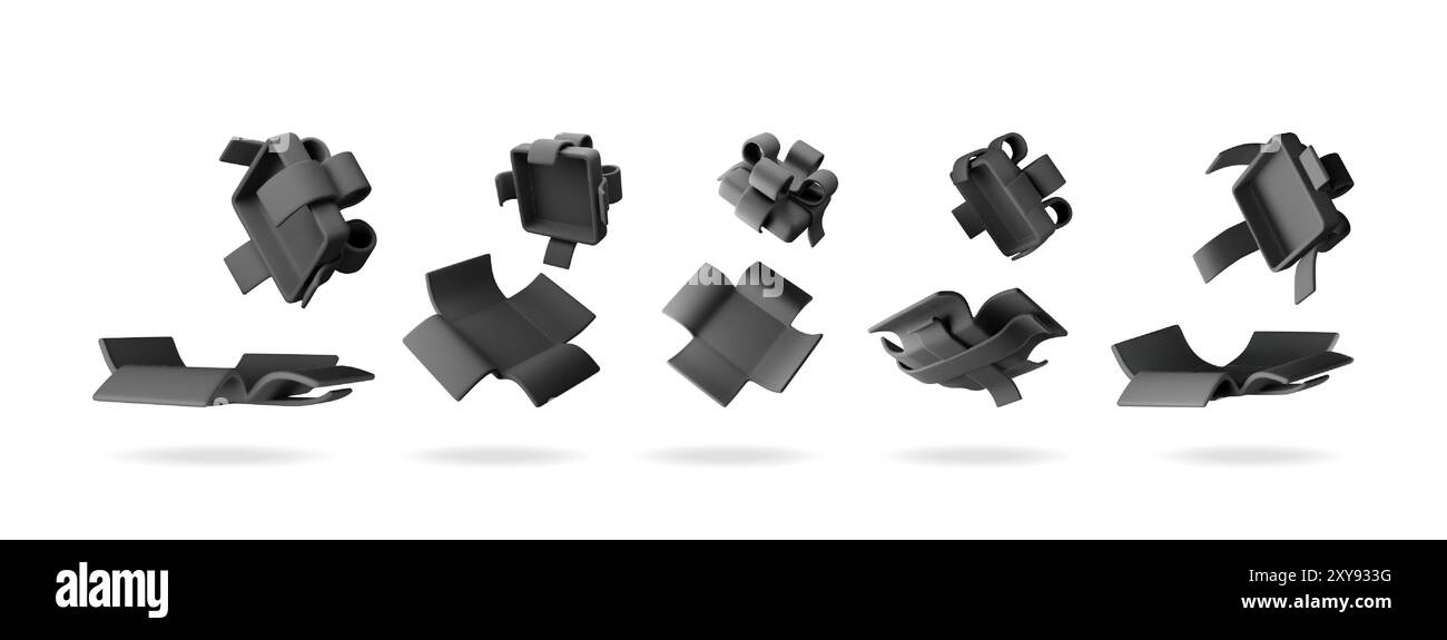 3D open gift box set isolated Stock Vector Image & Art - Alamy