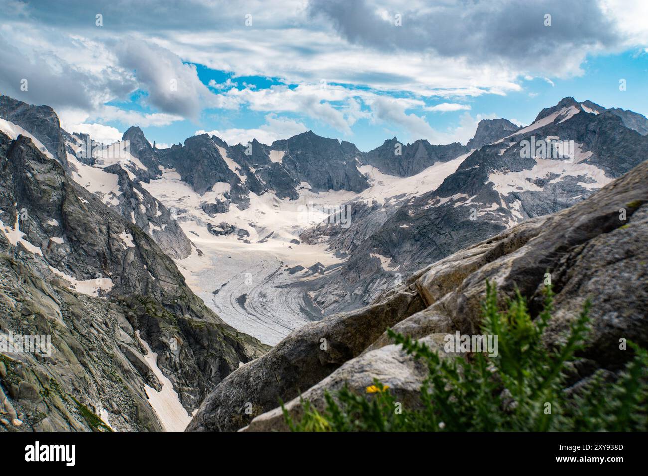 Blick auf den Ghiacciaio del Forno Gletscher Stock Photo