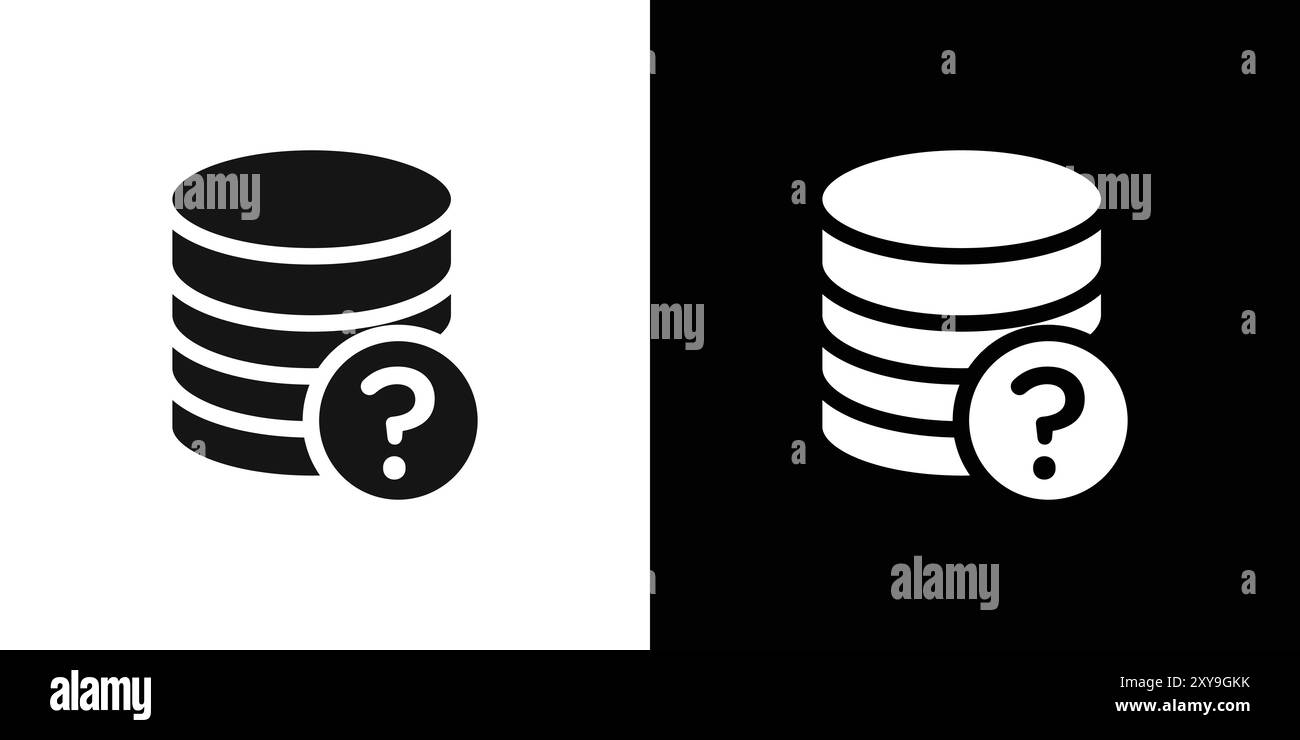Database query icon logo sign vector outline in black and white color ...