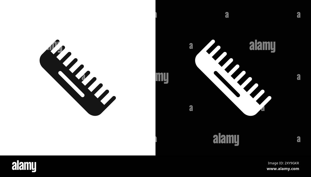 comb icon logo sign vector outline in black and white color Stock ...