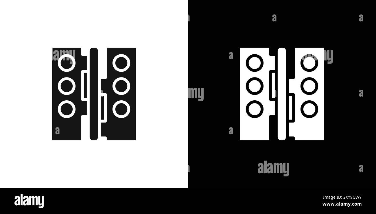 Door hinge icon logo sign vector outline in black and white color Stock ...