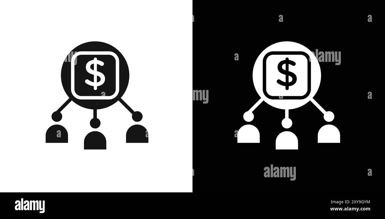 Crowdfunding icon logo sign vector outline in black and white color ...