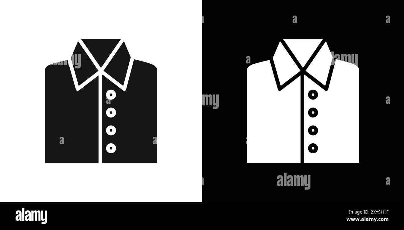 dress shirt icon logo sign vector outline in black and white color ...