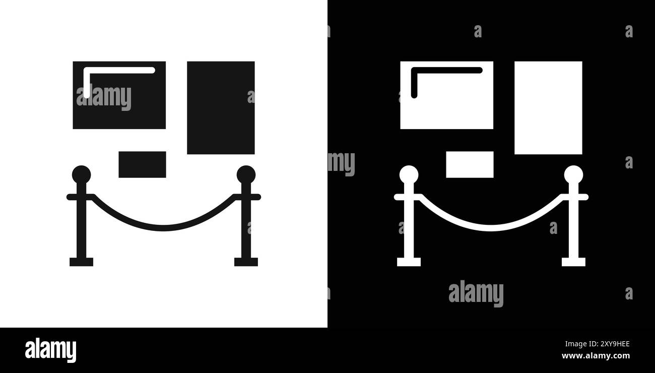 Exhibit icon logo sign vector outline in black and white color Stock ...