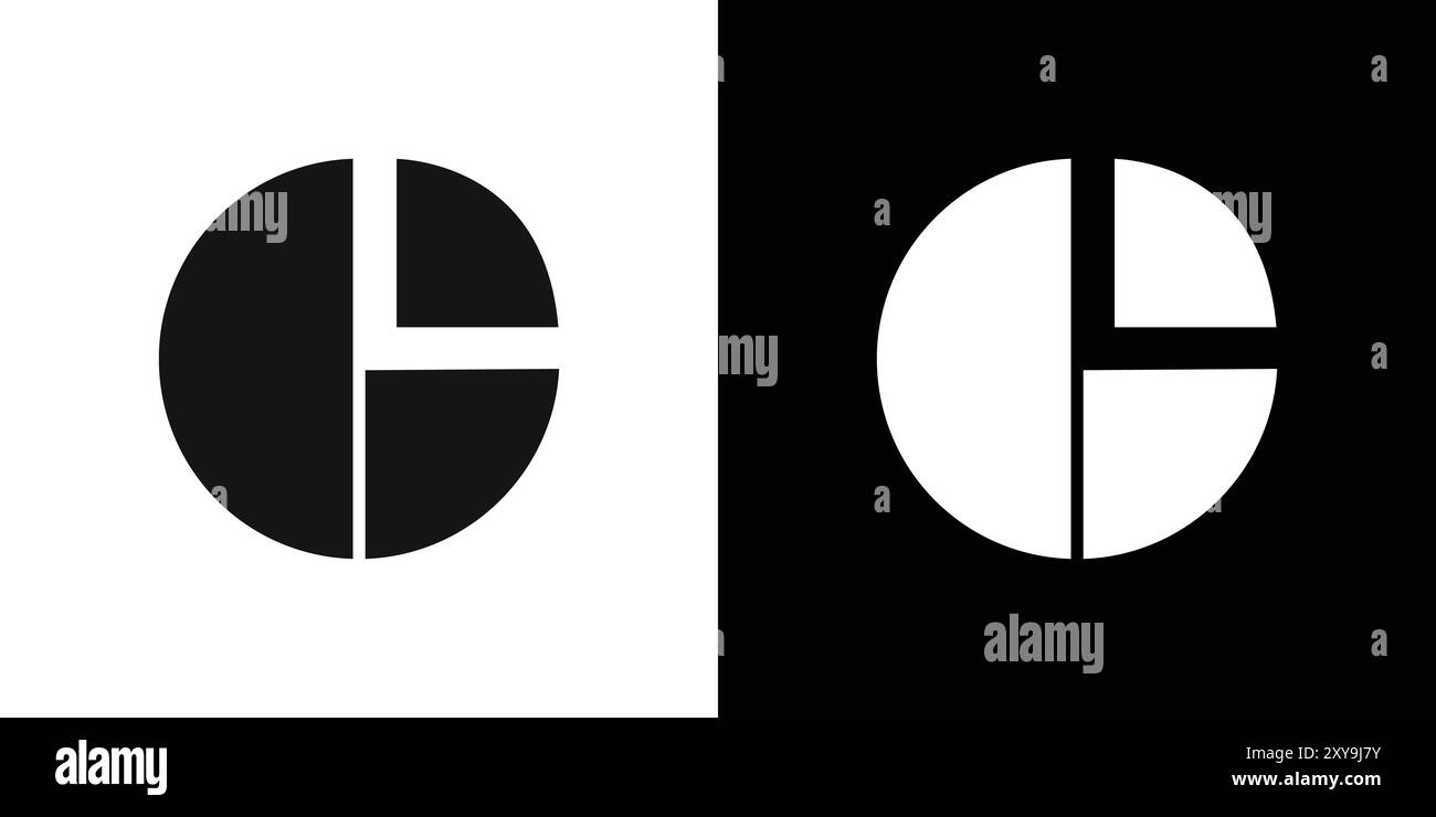 Market share icon logo sign vector outline in black and white color ...