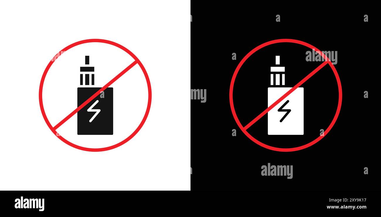 No Electronic Vaping icon logo sign vector outline in black and white ...