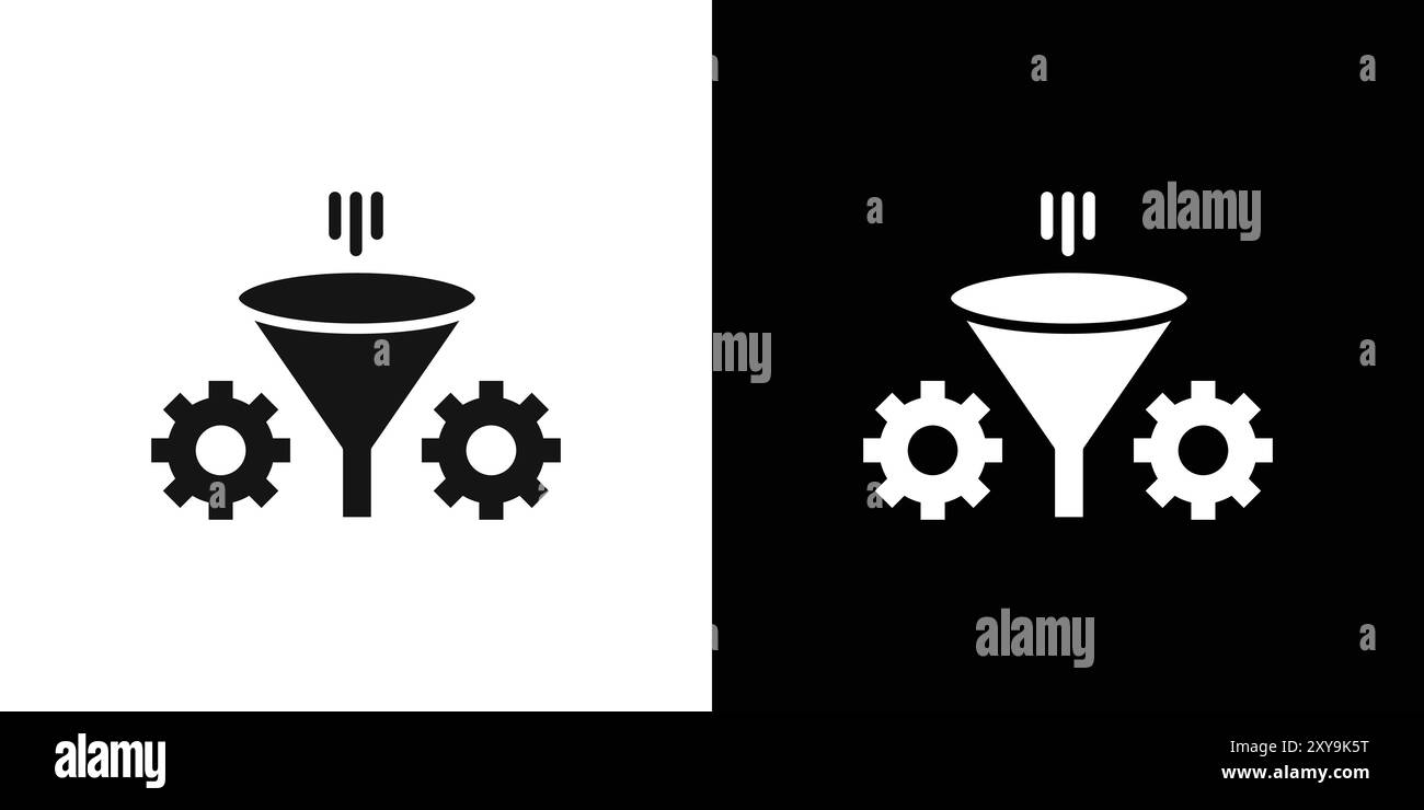 refinement icon logo sign vector outline in black and white color Stock ...