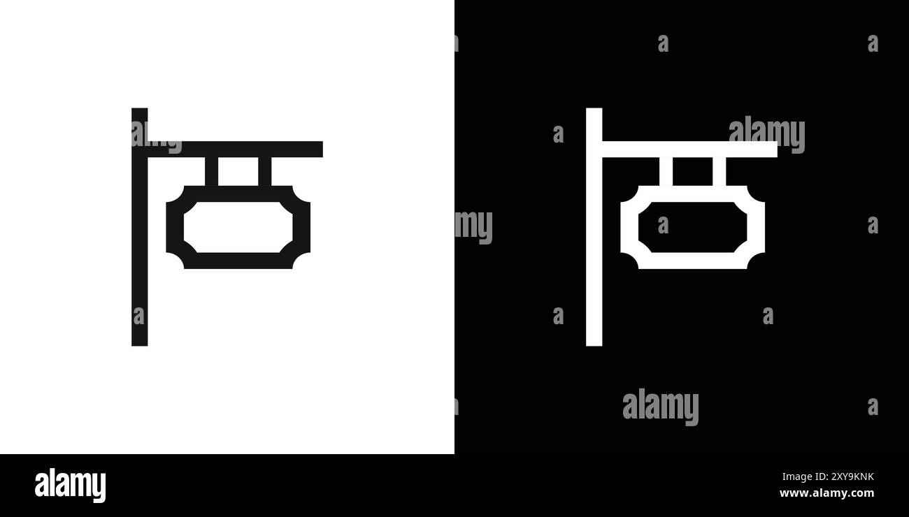 sign board icon logo sign vector outline in black and white color Stock ...