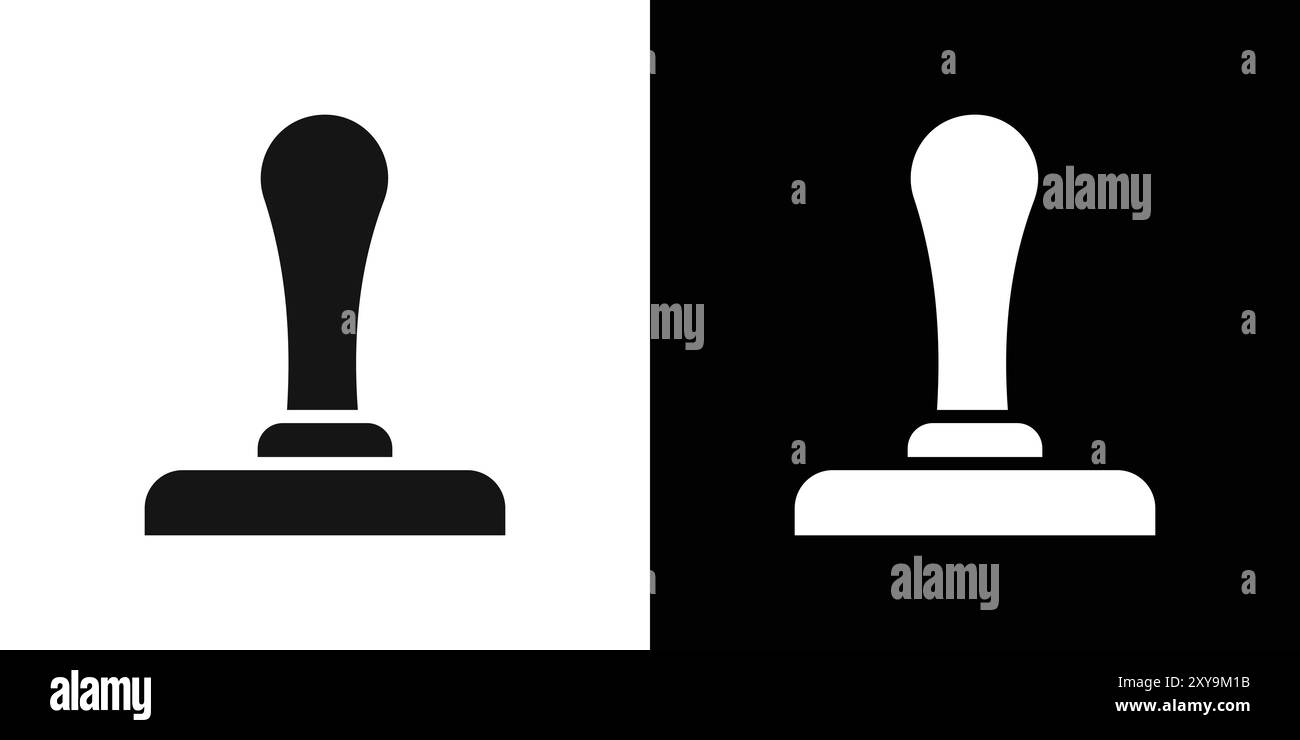 stamp icon logo sign vector outline in black and white color Stock ...