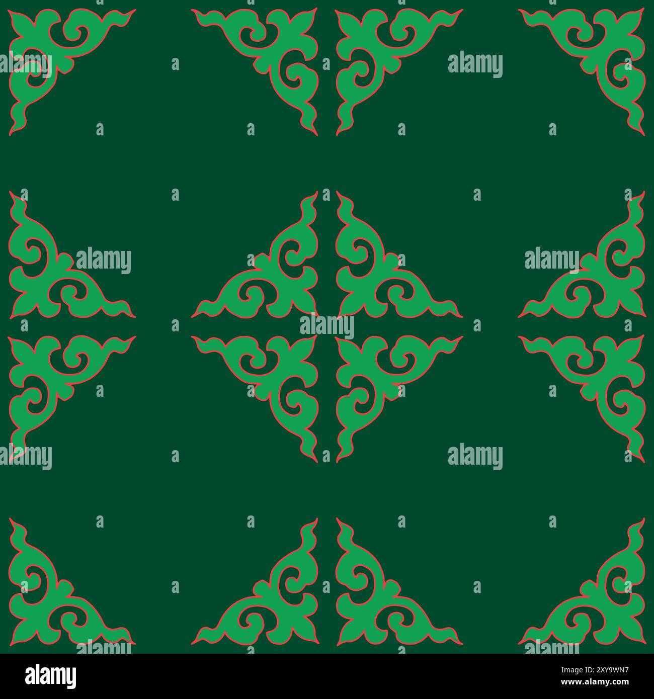 Real Tatar seamless pattern. Islamic tulip, floral geometry. Culture of ...