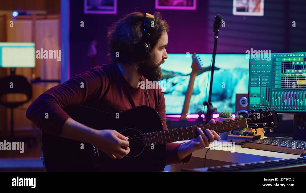 Skilled artist guitarist recording hi-res stock photography and images ...