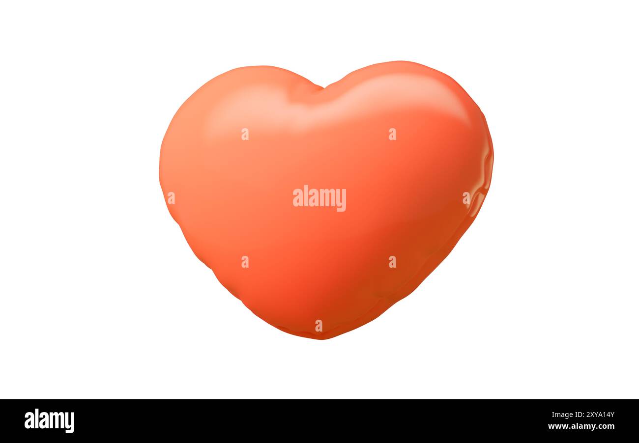 Inflatable heart shape balloon, 3d rendering. 3D illustration. Stock Photo