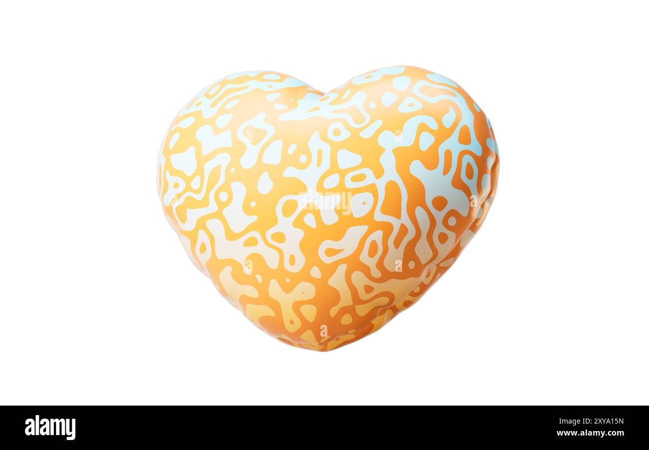 Inflatable heart shape balloon, 3d rendering. 3D illustration. Stock Photo