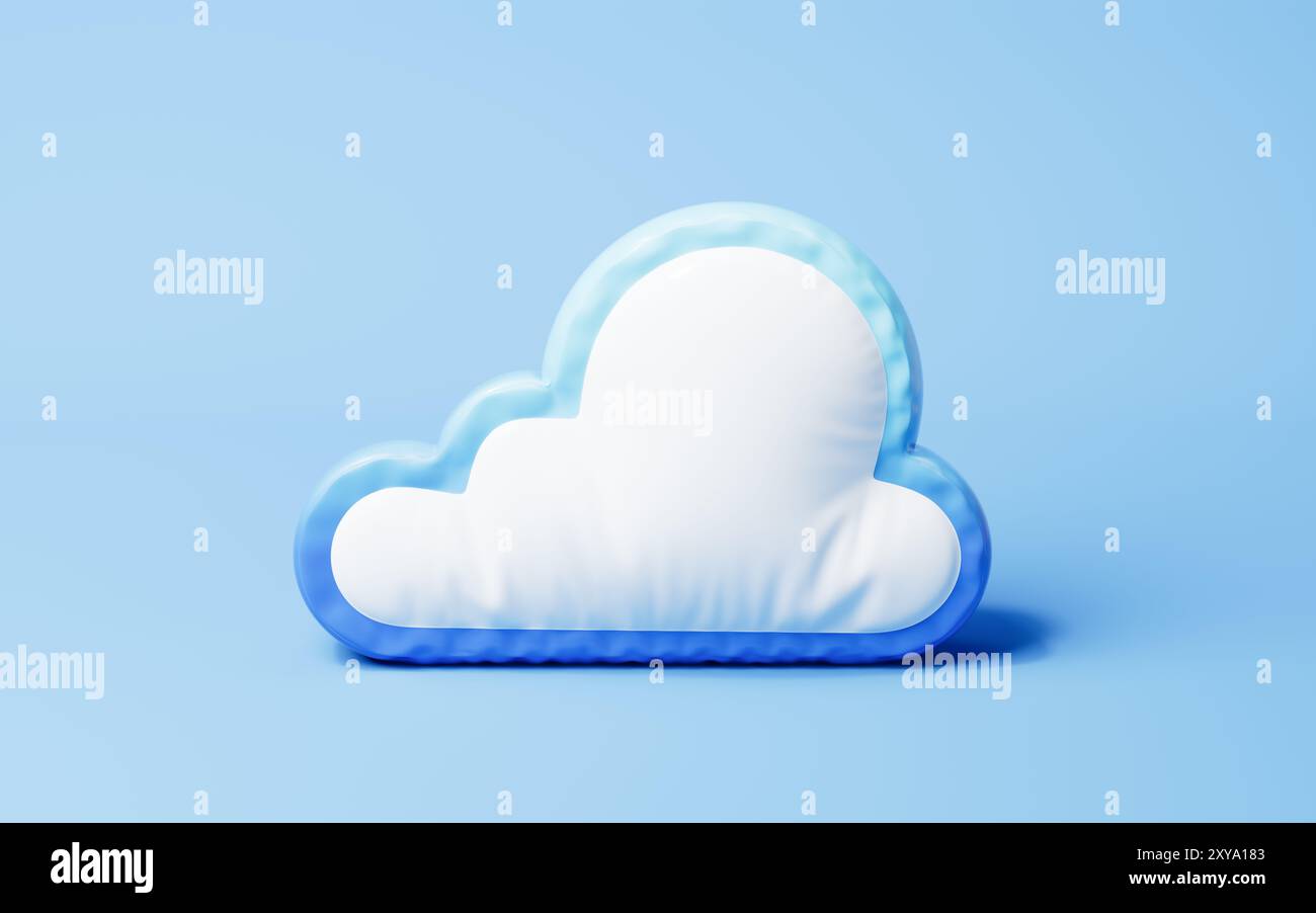 Inflatable cloud balloon, 3d rendering. 3D illustration. Stock Photo