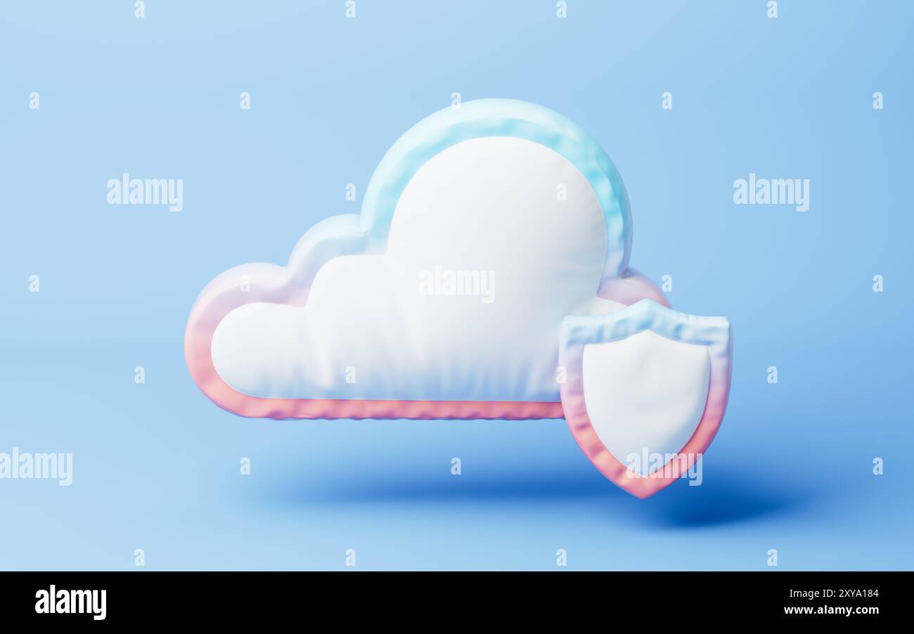 Inflatable cloud balloon, 3d rendering. 3D illustration. Stock Photo