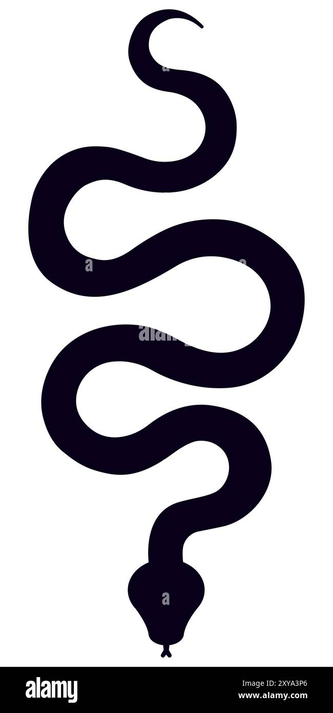 Snake black silhouette. Vector illustration. Stock Vector