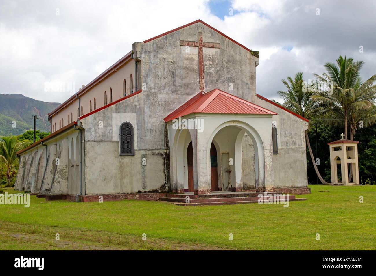 Saint-Pierre-Chanel Catholic Church in Azareu Stock Photo