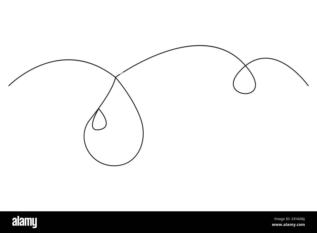 Simple drop icon. Single line drawing. Minimalist vector design. Black ...